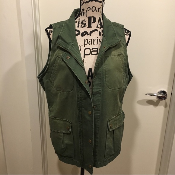 Dear John Jackets & Blazers - Dear John Olive Green Utility Vest, XL